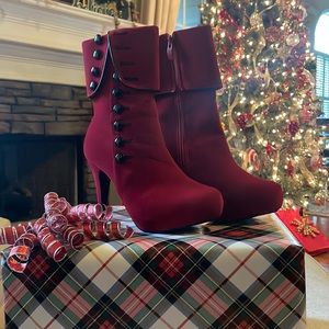 Never Worn Red Heeled Booties